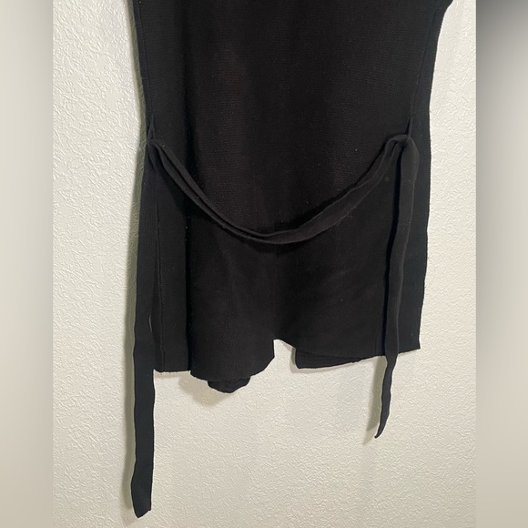 LAUREN RALPH LAUREN Black Knit Short Sleeve Hooded Longline Cardigan Size XS - Picture 6 of 13